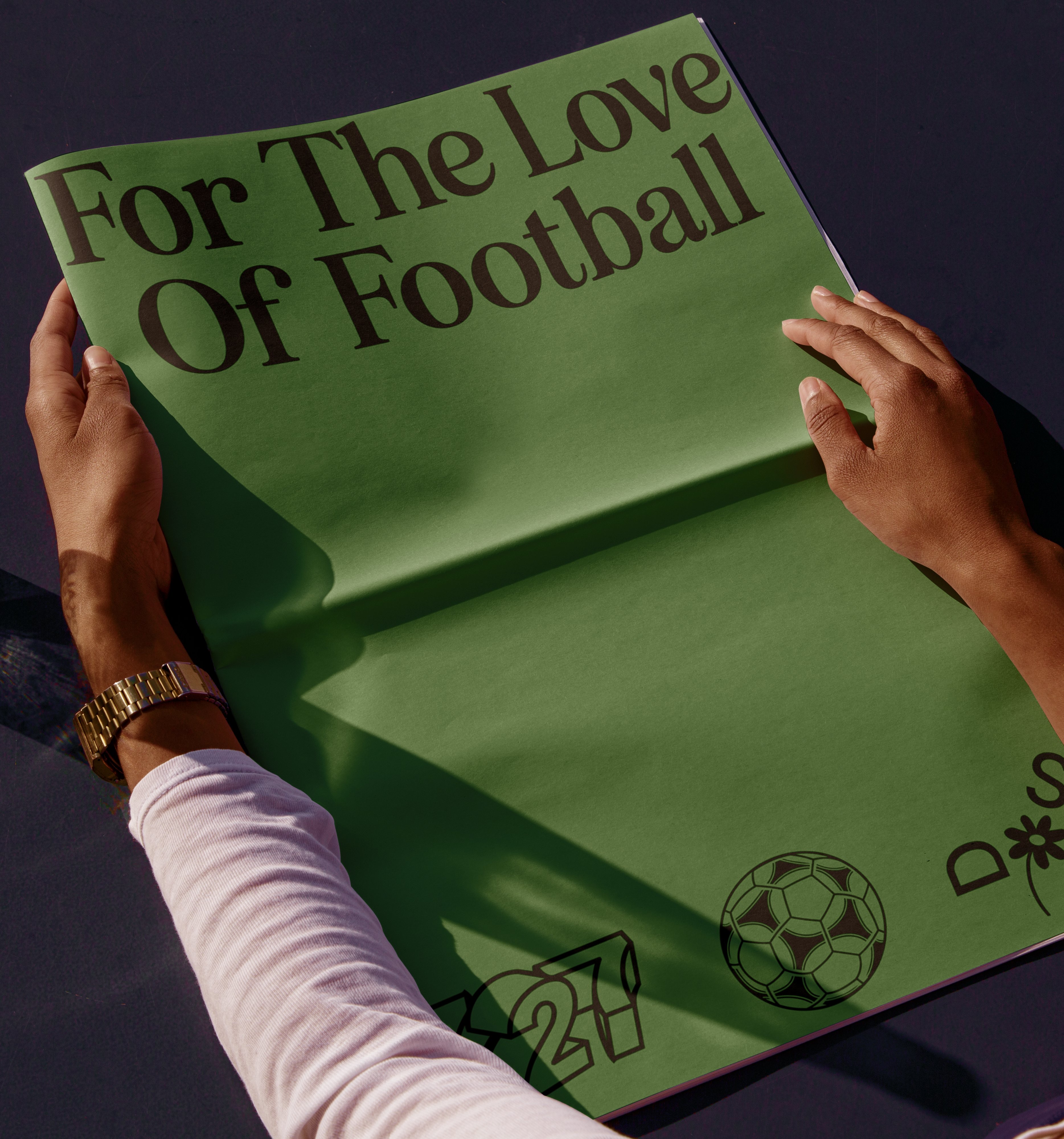 "For The Love Of Football" green print publication
