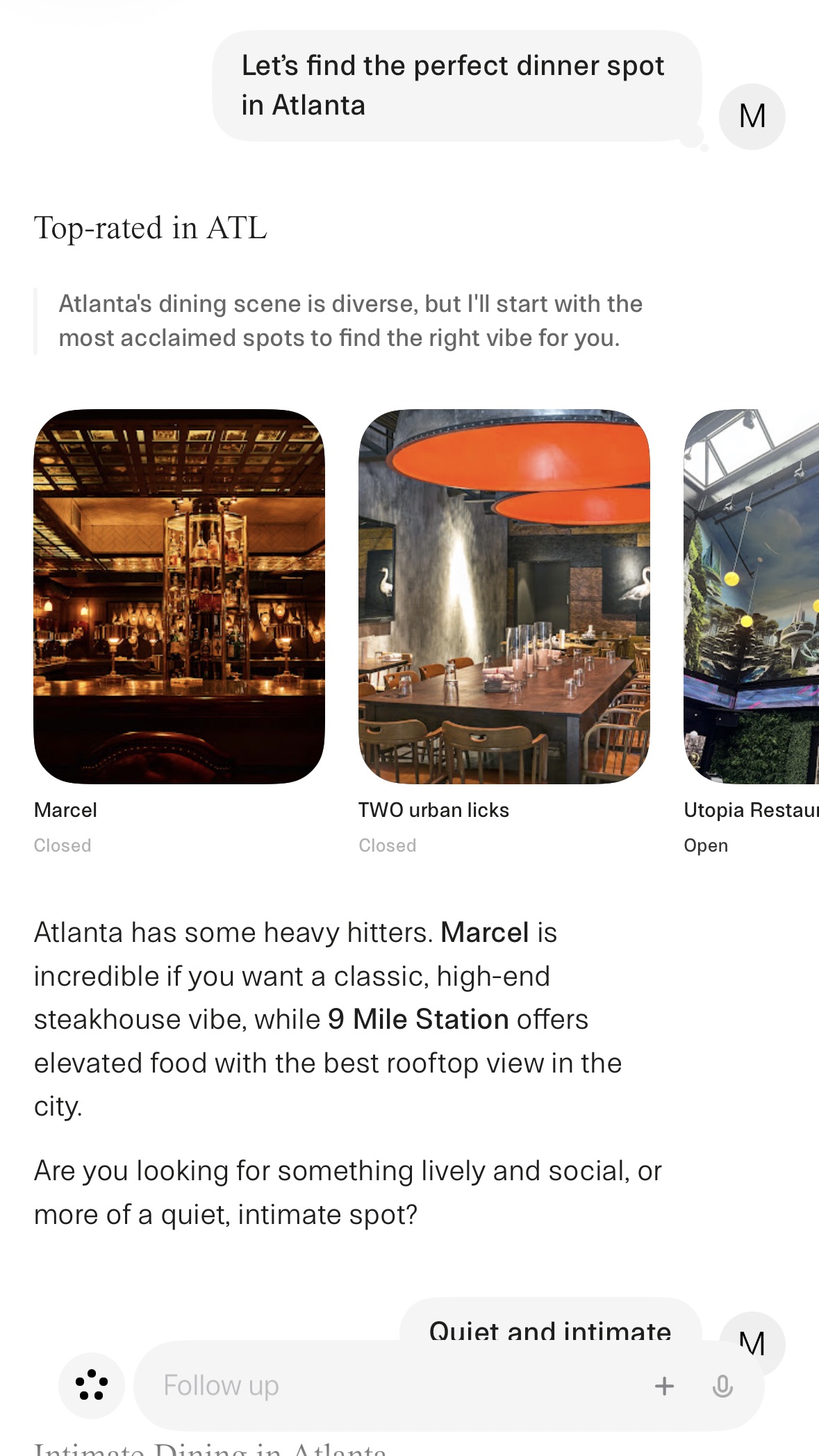 AI chat: top-rated Atlanta dinner spots